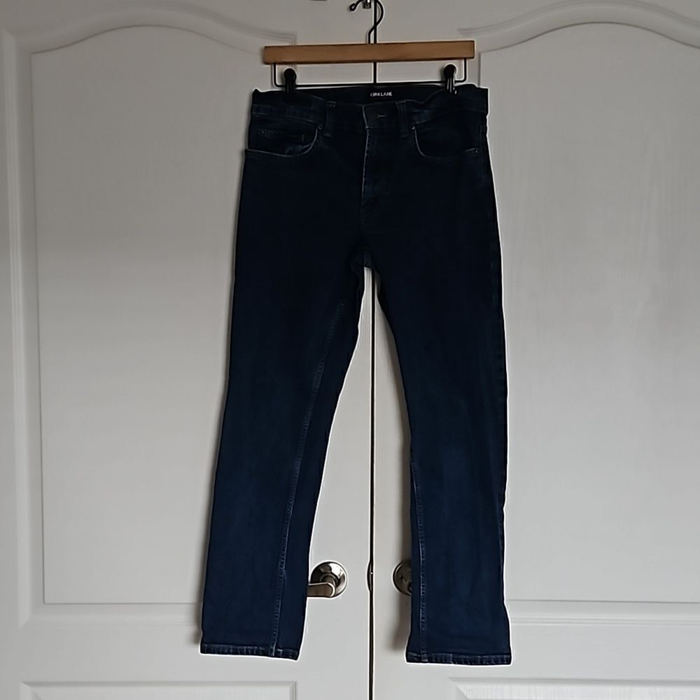Kirkland Signature Men's Straight Fit Denim Jeans Dark Blue Washed 32×30